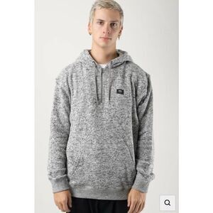 Vans Men’s Small Heathered Grey Pull Over 1/4 Zip Hoodie Skateboarding #762